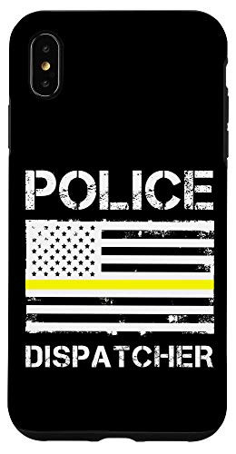 iPhone XS Max Police Dispatcher First Responder Thin Yellow Line US Flag Case