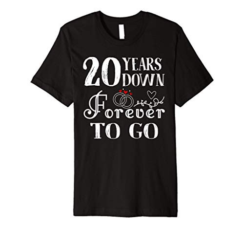 20 Years Down Forever to Go Couple 20th Wedding Anniversary Premium T-Shirt