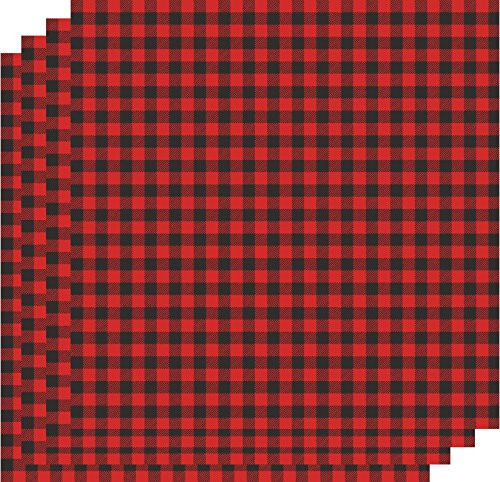 Buffalo Plaid Heat Transfer Vinyl, HTV Pattern Vinyl, 4-12"x12" Sheet Bundle, Free Transfer Sheet