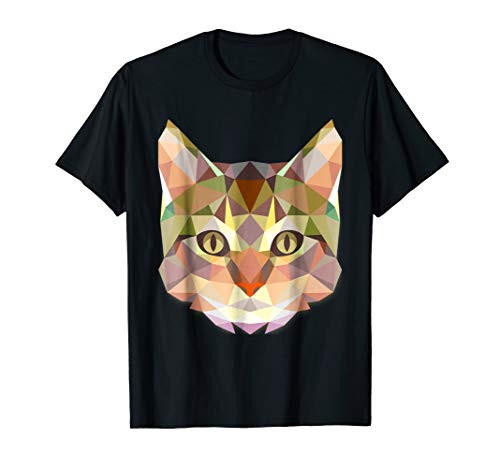 Polygonal CAT triangle animal art print T-Shirt geometric