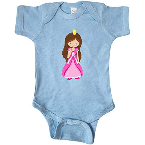 inktastic Cute Princess Brown Hair Infant Creeper 24 Months Light Blue 39df9