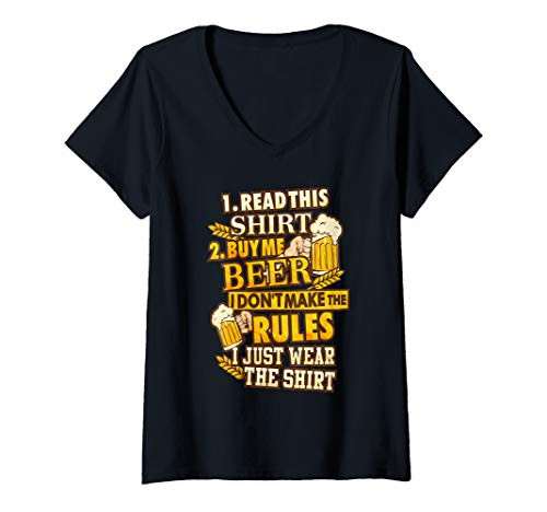 Womens Buy Me a Beer Drinking Rules Craft Beer IPA Pale Ale Stout V-Neck T-Shirt