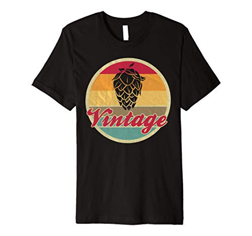 Retro Hops Leaf Craft Beer Brewing IPA Fathers Day Gift Premium T-Shirt