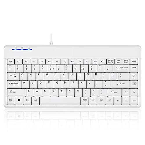 Perixx PERIBOARD-409WU US Wired USB Mini Keyboard - White - US English