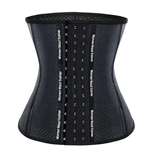YADIFEN Waist Trainer for WomenBreathable Corset Cincher Body Shaper with Steel Bones Latex Girdle 3 Hooks