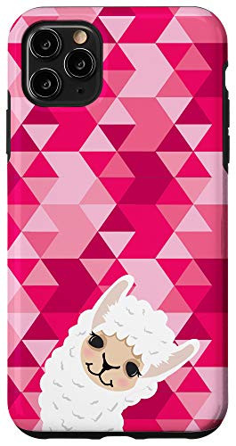 iPhone 11 Pro Max Llama Alpaca Pink Triangle Camouflage Camo Pattern Case