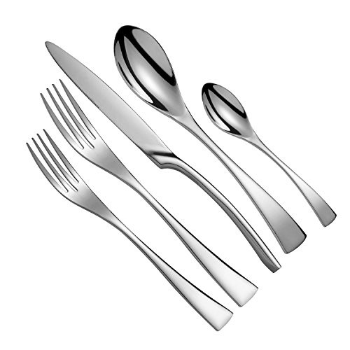 20-Piece 18/10 Stainless Steel Flatware Set,High Mirror Finish Silverware Cutlery Sets Service for 4