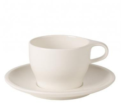 Coffee Passion Caf Au Lait Cup & Saucer Set by Villeroy & Boch - Premium Porcelain - Made in Germany - Dishwasher and Microwave Safe - 12.75 Ounce Capacity