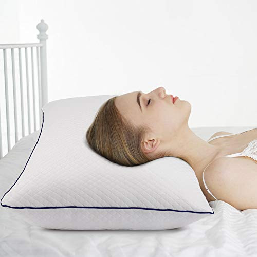 Power of Nture Premium Shredded Memory Foam Pillows for Sleeping -Adjustable Loft-  Hypoallergenic Bed Pillow for Side Back Stomach Sleepers - Queen