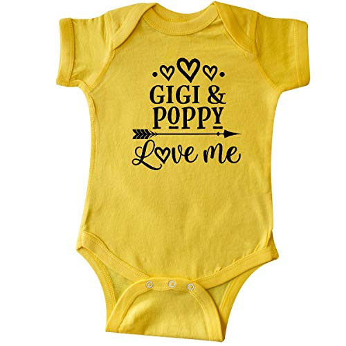 inktastic Gigi and Poppy Love Me Infant Creeper 18 Months Yellow inktastic Gigi and Poppy Love Me Infant Creeper 18 Months Yellow