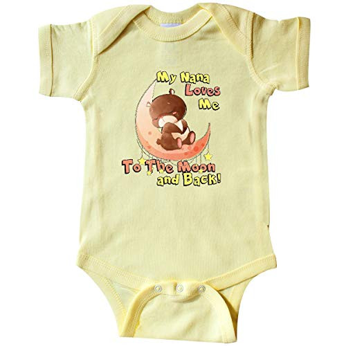 inktastic My Nana Loves Me to The Moon and Infant Creeper Newborn Banana Yellow inktastic My Nana Loves Me to The Moon and Infant Creeper Newborn Banana Yellow