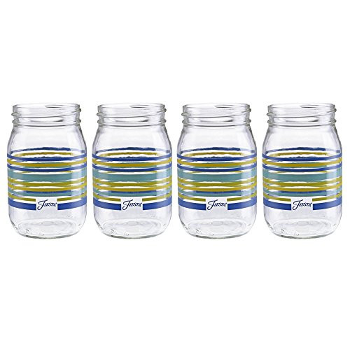 Fiesta Lapis Stripe 16-Ounce Jar Glass (Set of 4)