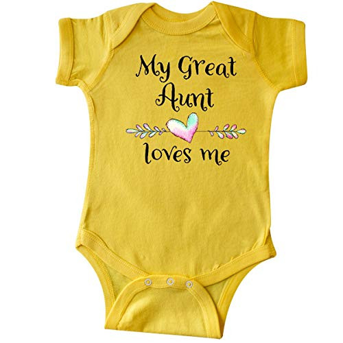 inktastic My Great Aunt Loves Me- Heart Infant Creeper Newborn Yellow inktastic My Great Aunt Loves Me- Heart Infant Creeper Newborn Yellow