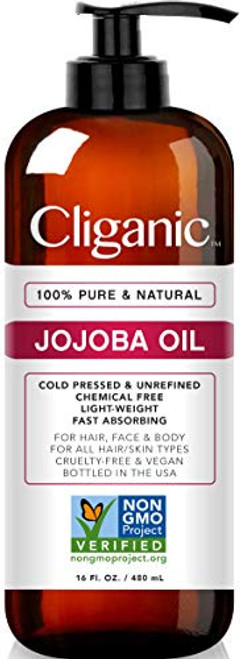 Cliganic Jojoba Oil Non-GMO Bulk 16oz - 100 percent Pure Natural Cold Pressed Unrefined Hexane Free Oil for Hair and Face Cliganic Jojoba Oil Non-GMO Bulk 16oz - 100 percent Pure Natural Cold Pressed Unrefined Hexane Free Oil for Hair and Face