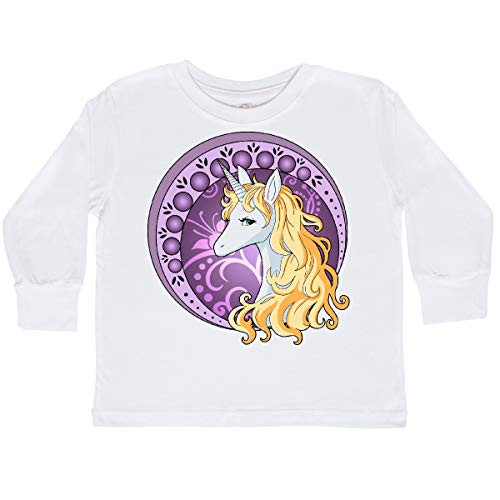 inktastic Unicorn in a Circle Toddler Long Sleeve T-Shirt 5-6 White 295f1