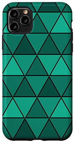 iPhone 11 Pro Max Simple Geometric Pattern Turquoise Triangle Polygons Modern Case