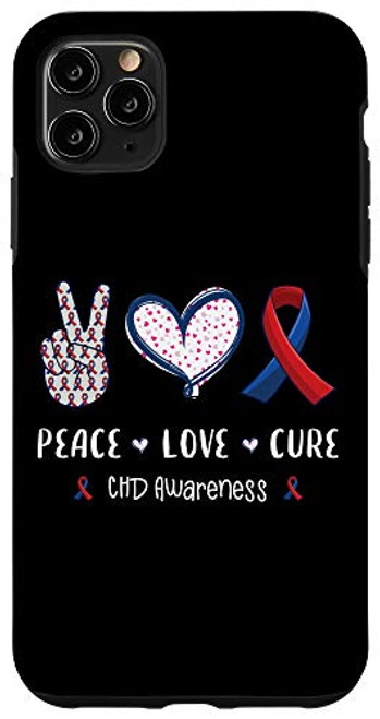 iPhone 11 Pro Max Peace Love cure CHD heart disease awareness men women kids Case iPhone 11 Pro Max Peace Love cure CHD heart disease awareness men women kids Case