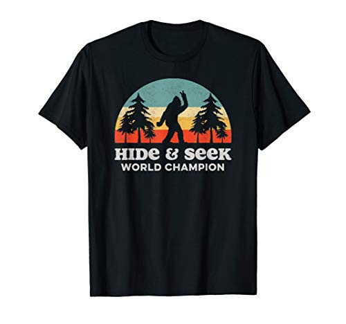 Hide  and  Seek World Champion Bigfoot Funny Peace Out T-Shirt