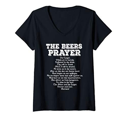 Womens Funny Beer Prayer Craft Beer Drinking V-Neck T-Shirt