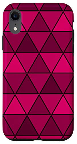 iPhone XR Simple Geometric Pattern Pink Triangle Polygons Modern Case