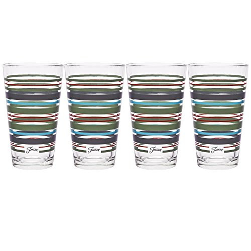 Fiesta Slate Stripe 16-Ounce Tapered Cooler Glass (Set of 4)