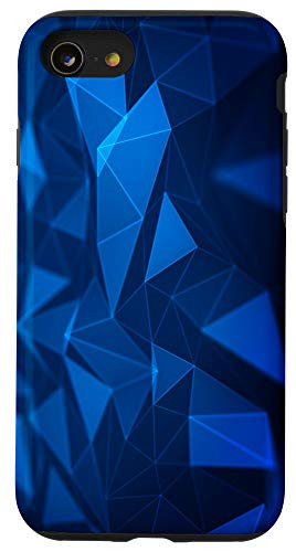 iPhone SE -2020- / 7 / 8 The Trendy Navy Blue Sapphire Geometric Polygonal Triangles Case