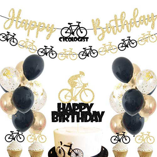 Bicycle Happy Birthday Party Banner and Cake Topper Bicycle Bike Sport Charms Bicycle Balloons Party Decorations Supplies for Baby Boy Girl Bicycle Happy Birthday Party Banner and Cake Topper Bicycle Bike Sport Charms Bicycle Balloons Party Decorations Supplies for Baby Boy Girl