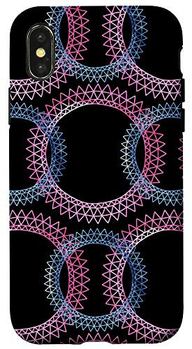 iPhone X/XS Pink and Blue Circle Mandalas Pattern Case
