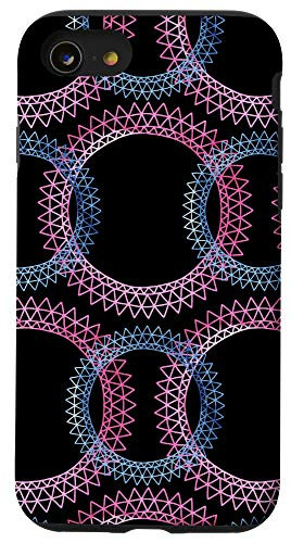 iPhone SE -2020- / 7 / 8 Pink and Blue Circle Mandalas Pattern Case