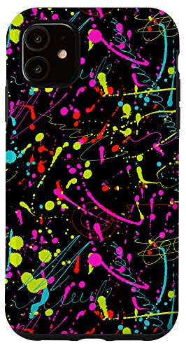 iPhone 11 80s Splatter Paint Custom Design Cute Phone Case Cover Case