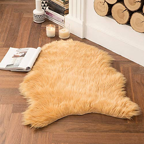 MIULEE Luxury Super Soft Fluffy Area Rug Faux Fur Sheepskin Rug Decorative Plush Shaggy Carpet for Bedside Sofa Floor Nursery 2 x 3 Feet Brown