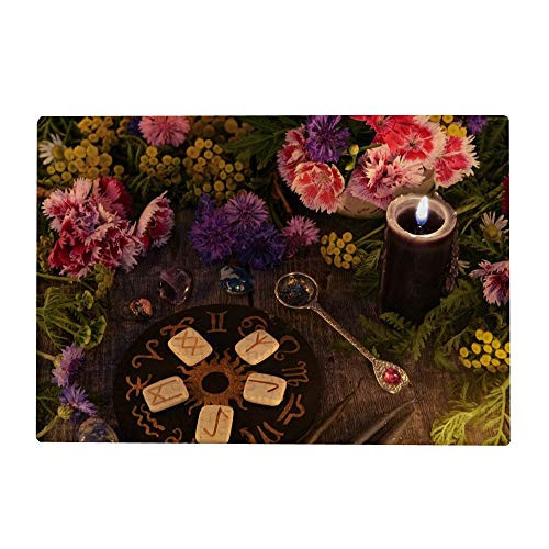 Kuizee Puzzle 300 Piece Jigsaw Puzzle ?Still Life Zodiac Circle Candle Flowers Mysti Kids Adult Educational Intellectual Decompressing Fun Game 11.5X15.7Inch