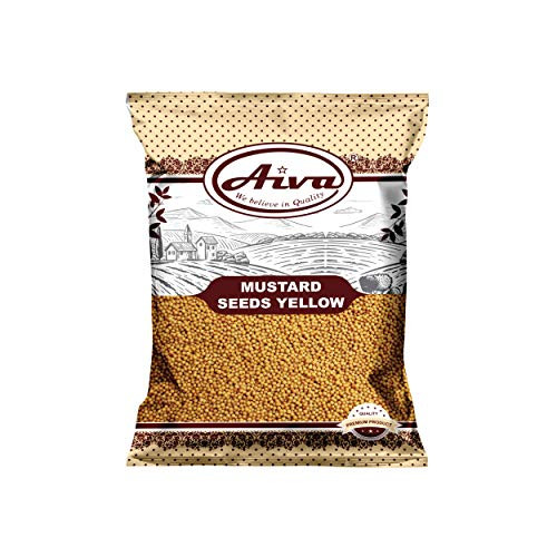 AIVA Mustard Seeds Yellow Whole I All Natural - Vegan - Gluten Free - Non-GMO - Indian Origin - -5 LB-