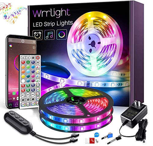 LED Strip Lights Ultra-Long RGB 5050 LED Lights for Bedroom with 44-Key Remote Music Sync Color Changing LED Light APP Controlled LED Light Strip -40ft APP PlusRemote PlusMic Plus4 Button Switch- LED Strip Lights Ultra-Long RGB 5050 LED Lights for Bedroom with 44-Key Remote Music Sync Color Changing LED Light APP Controlled LED Light Strip -40ft APP PlusRemote PlusMic Plus4 Button Switch-