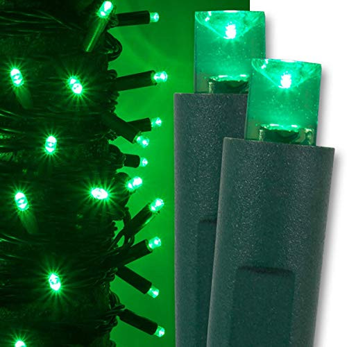 Green LED Christmas Mini String Light Set 50 Lights 17 ft Indoor/Outdoor Green Christmas Lights Decorations St. Patricks Day Halloween Deorations Outdoor Party Home Christmas Tree Lights 4 inch Spacing