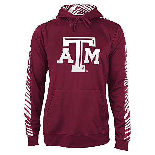 NCAA Texas A and M Aggies Mens Solid Zebra Hoodie Maroon/White X-Large NCAA Texas A and M Aggies Mens Solid Zebra Hoodie Maroon/White X-Large