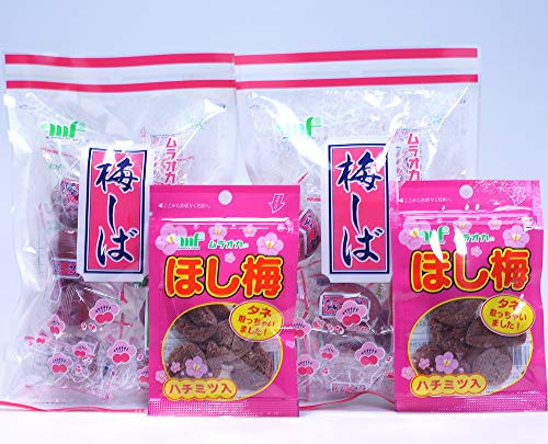 Umeshiba Pickled Plum Japanese Umeboshi Snack -2 Crunchy  and  2 Dried Pickled Plum-