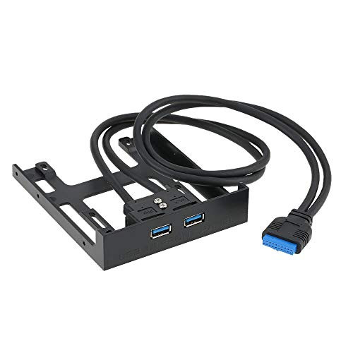 USB 3.0 Front Panel Hub 2 Port Expansion Bay 20 Pin to USB3.0 60cm Bracket Adapter Cable for PC Desktop 2.5 inch Floppy Bay