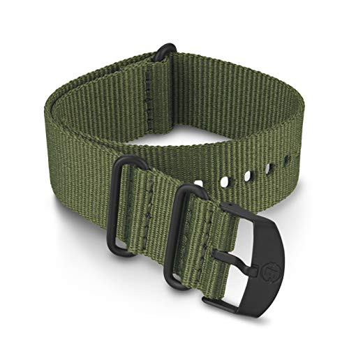 Timex 22mm Fabric Double-Layer Slip-Thru Strap  Green with Black Buckle