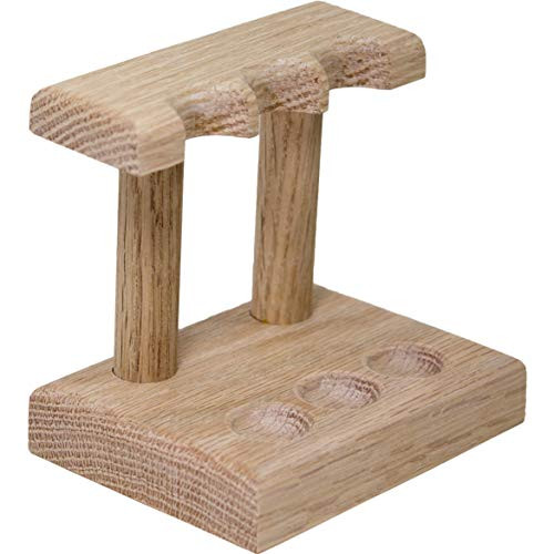 Oak Pen Display and Organizer with Three Stations