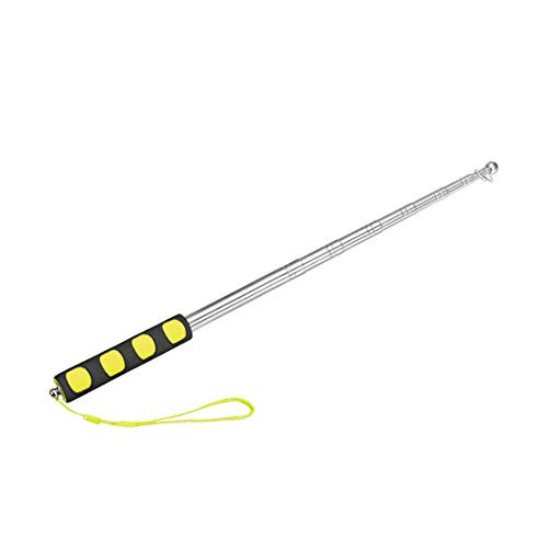 uxcell 4.6ft/1.4m Telescopic Handheld Flagpoles Stainless Steel Telescopic Guide Flag Pole Sponge Handle Teaching Pointer for Tour Guides and Teachers Yellow