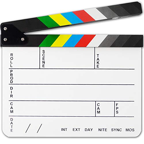 hudiemm0B Film Director Clapboard Acrylic Dry Era-se Film Director Clapboard Video Scene Movie Clapper Board Slate