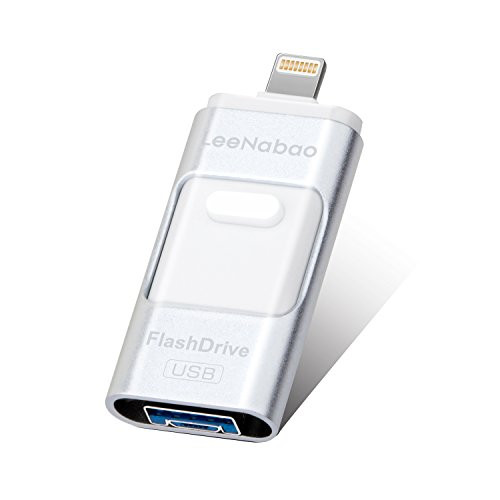 USB Flash Drive for iPhone Pen Drive Lighting Memory Stick for iPad Mac iPod Android and PC External Storage (Silver 64G)