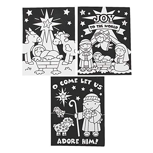 Color Your Own Nativity Fuzzy Posters - Crafts for Kids and Fun Home Activities