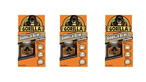 Gorilla Original Waterproof Polyurethane Glue 2 ounce Bottle Brown -Pack of 3- Gorilla Original Waterproof Polyurethane Glue 2 ounce Bottle Brown -Pack of 3-