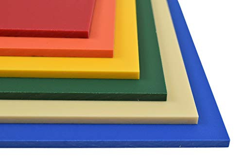 BuyPlastic Yellow King ColorBoard Plastic Sheet 1/2 inch x 12 inch x 12 inch Colored HDPE Board High Density Polyethylene Panel