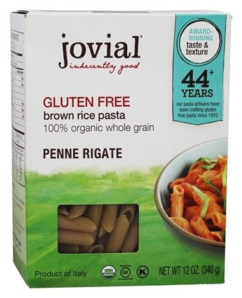 Jovial Gluten Free Penne Rigate Brown Rice Pasta 12 oz -Pack of 3-