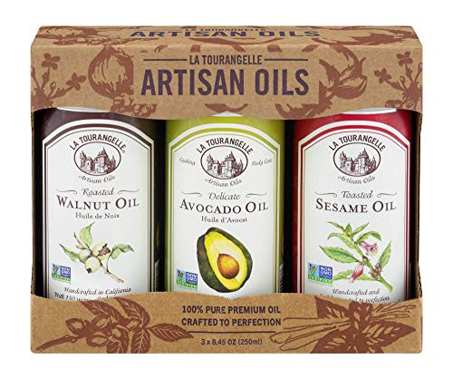 La Tourangelle Favorites Trio of Oils - Roasted Walnut Oil Avocado Oil Toasted Sesame Oil Gift Set 8.45 Ounce -Set of 3- -Packaging may Vary-