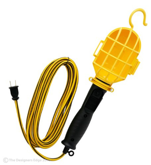 Designers Edge E237 18/2-Gauge Incandescent Garage Work Light with Plastic Bulb Guard Yellow 6-Foot