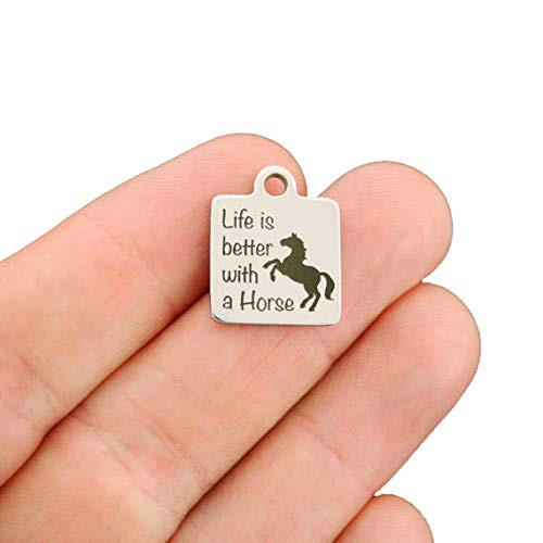 Horse Stainless Steel Charm - Life is Better with A Horse - Exclusive Line - Quantity Options - BFS2784
